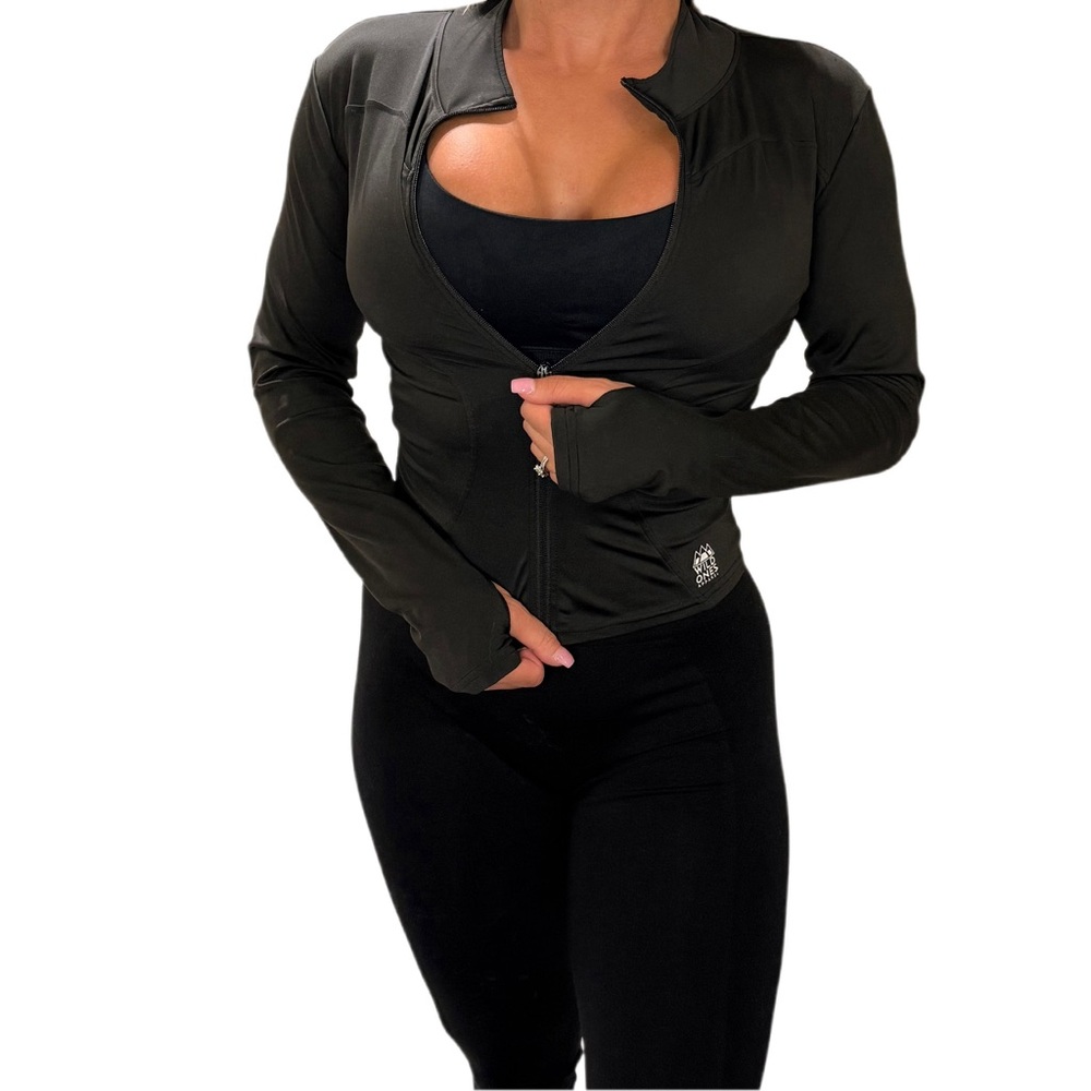 Women's Black Zip-Front Active Jacket